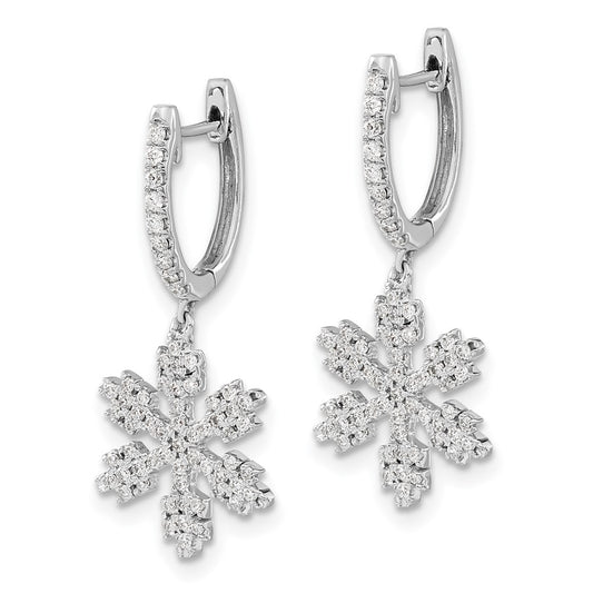 Shop Exclusive 14K White Gold Diamond Snowflake Stud Earrings - Stylish & Affordable