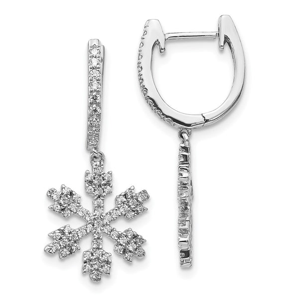 14K White Gold Diamond Snowflake Stud Earrings - Style GR1-1017040