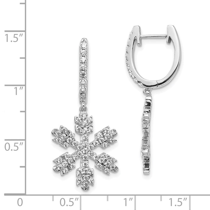 Shop Stylish 14K White Gold Diamond Snowflake Stud Earrings - Luxury Design-4