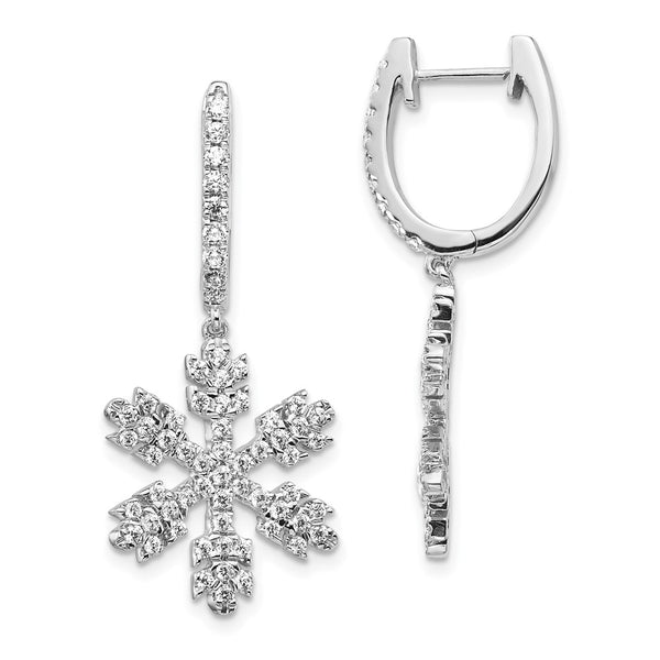 14K White Gold Diamond Snowflake Stud Earrings - Style GR1-1017045