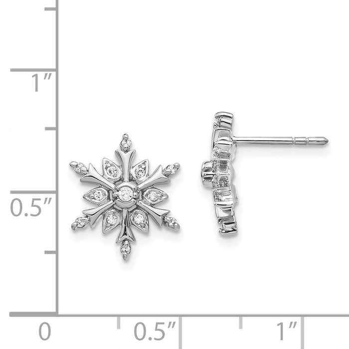 Shop Exclusive 14K White Gold Diamond Snowflake Stud Earrings | Stylish Value-4