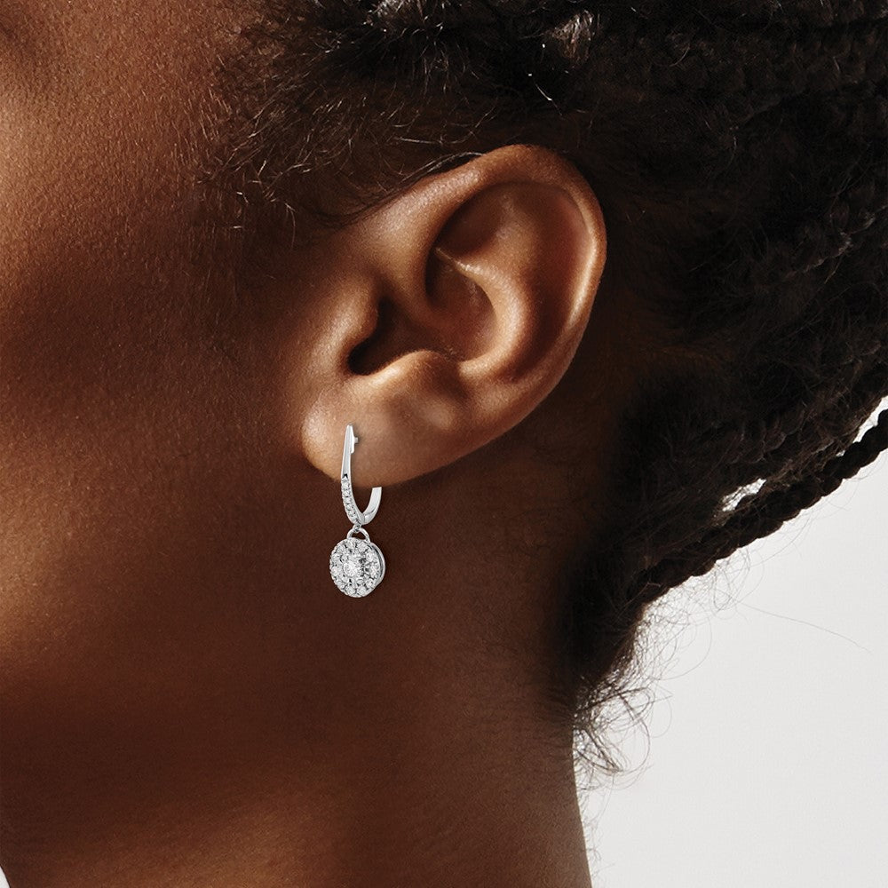 Buy Stylish 14K White Gold 0.35ct Diamond Dangle Hoop Earrings - Luxury Value