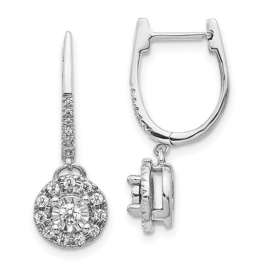 Buy Stylish 14K White Gold 0.35ct Diamond Dangle Hoop Earrings - Luxury Value