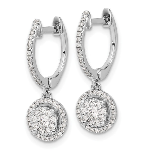 14K White Gold Hoop Earrings with 1/2 Carat Lab-Grown Diamonds