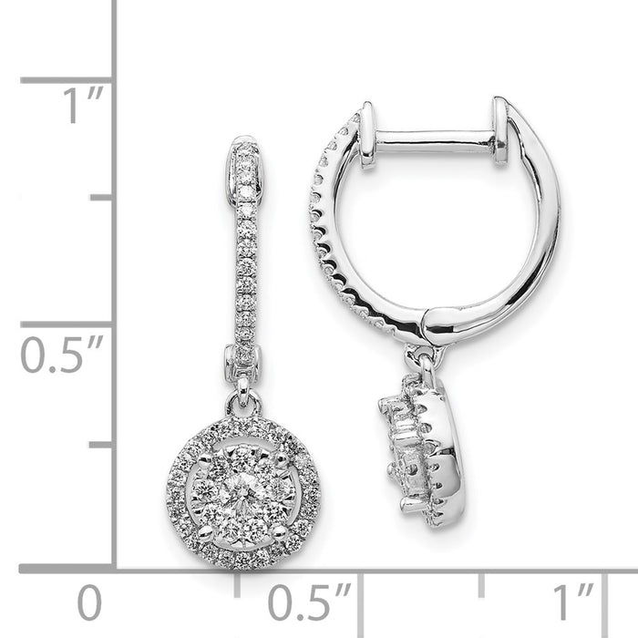High-Quality 14K White Gold Diamond-Accented Hoop Earrings - Stylish Value!-4