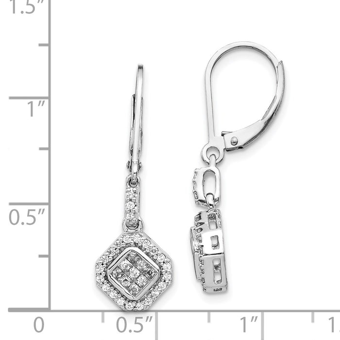 Buy 14K White Gold Diamond Drop Earrings - Stylish & Affordable Luxury!-4