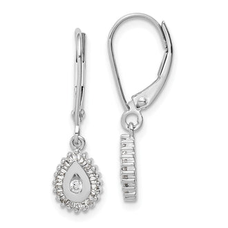 Buy Stylish 10K White Gold Baguette Diamond Teardrop Halo Earrings
