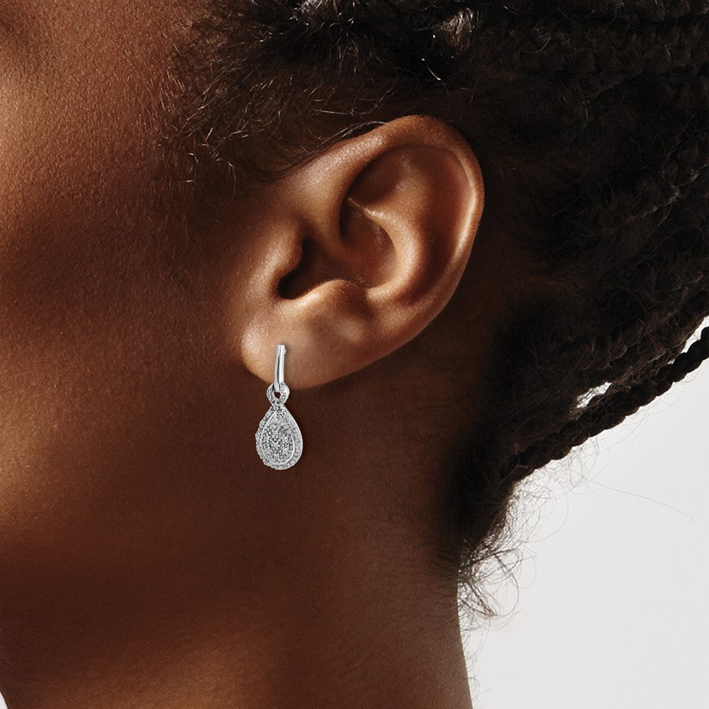 Exclusive 14K White Gold Diamond Drop Earrings - Stylish Teardrop Design