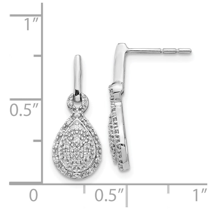 Exclusive 14K White Gold Diamond Drop Earrings - Stylish Teardrop Design-4