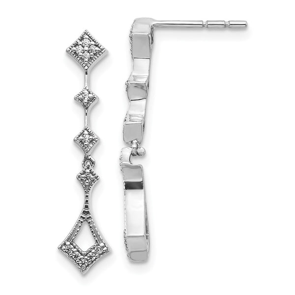 Vintage 14K White Gold Diamond Earrings