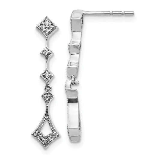 Shop Designer Vintage 14K White Gold Diamond Earrings - Stylish Luxury Value