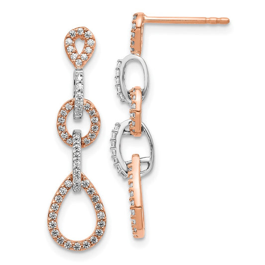 Exclusive 14K Two-Tone Vintage Diamond Earrings - Stylish Luxury Design