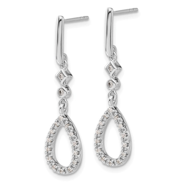 14K White Gold Teardrop Diamond Earrings
