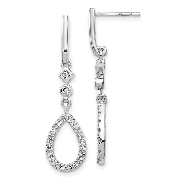 14K White Gold Teardrop Diamond Earrings
