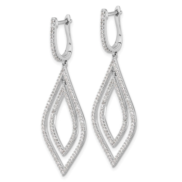 14K White Gold Diamond Teardrop Earrings