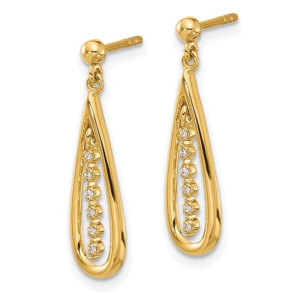 14K Gold Diamond Teardrop Stud Earrings