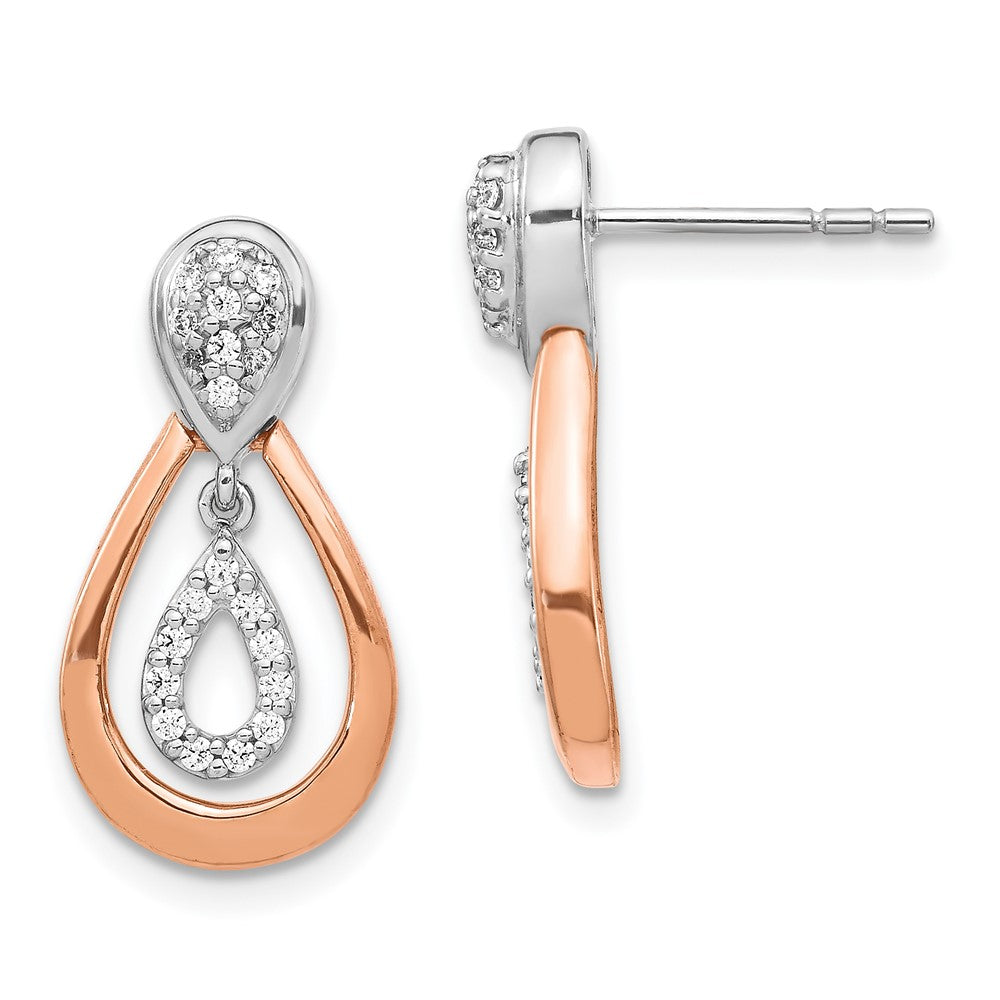 Shop Stylish 14K White & Rose Gold Diamond Drop Earrings - Luxury Design