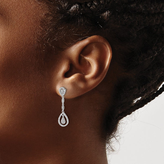 Buy Stylish 14K White Gold Teardrop Diamond Drop Earrings - Luxury Design-3