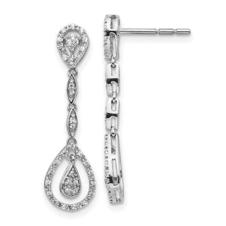 Buy Stylish 14K White Gold Teardrop Diamond Drop Earrings - Luxury Design