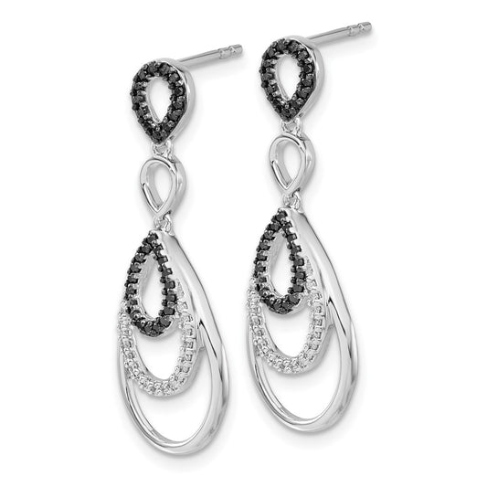 Buy Exclusive 14K White Gold Black & White Diamond Stud Earrings - Stylish Value