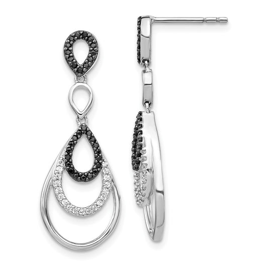Buy Exclusive 14K White Gold Black & White Diamond Stud Earrings - Stylish Value