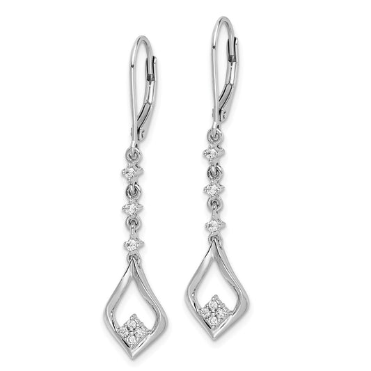 Exclusive 10K White Gold Diamond Drop Earrings - Stylish & Affordable Luxury