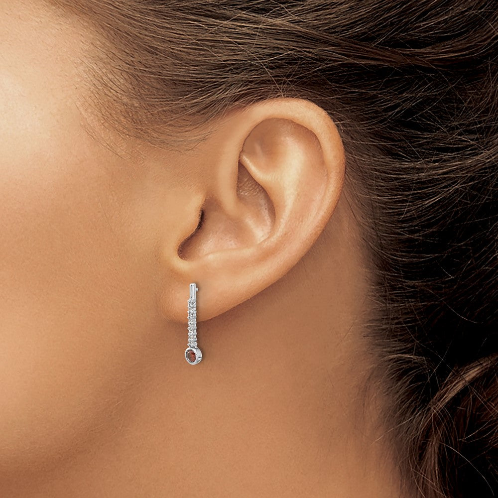 Shop Exclusive 14K White Gold Earrings with Red & White Diamonds - Luxury Style