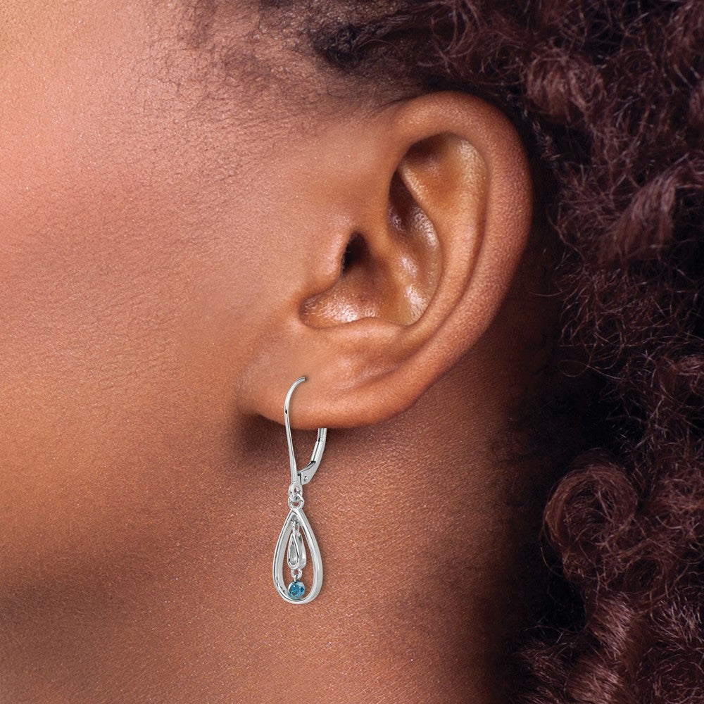 Buy Stylish 14K White Gold Blue Diamond Drop Earrings - Affordable Luxury Design