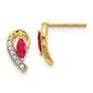 Exclusive 14K Gold Diamond & Ruby Earrings - Stylish, High-Quality Jewelry-1