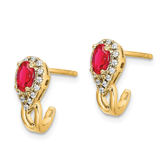 Buy Stylish 14K Gold Diamond & Ruby Earrings - Luxury at an Affordable Price-2