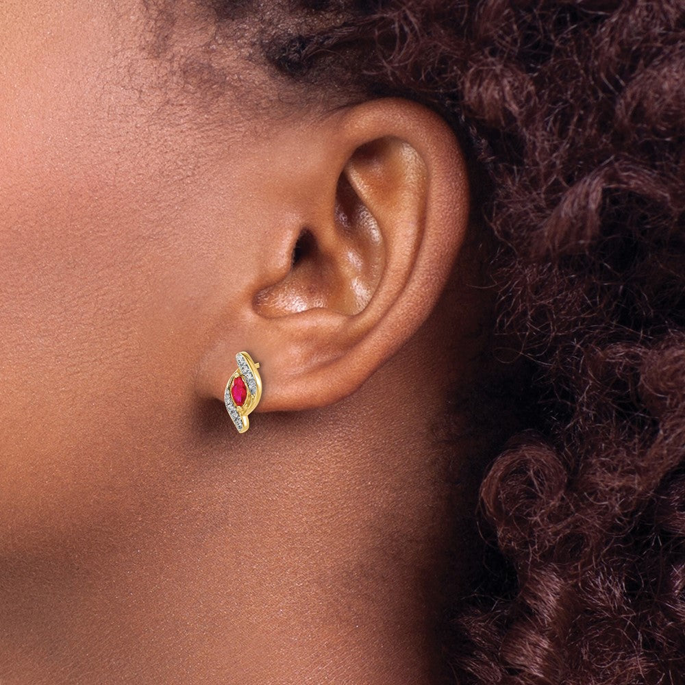 Shop Exclusive 14K Gold Diamond & Ruby Earrings | Stylish Luxury Jewelry