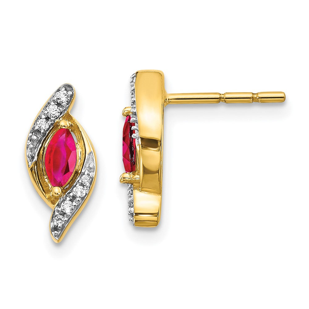 Shop Exclusive 14K Gold Diamond & Ruby Earrings | Stylish Luxury Jewelry