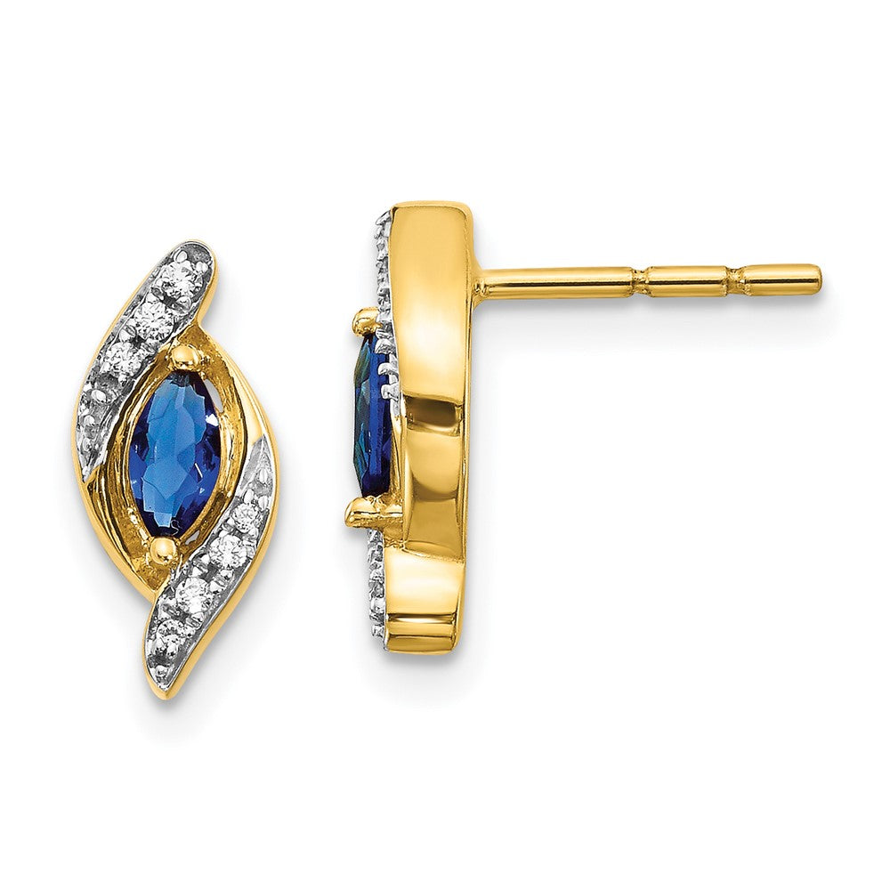 Exclusive 14K Gold Sapphire & Diamond Earrings - Stylish Luxury Value!