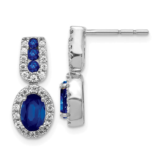 Exclusive 14K White Gold Sapphire & Diamond Stud Earrings - Stylish Value!
