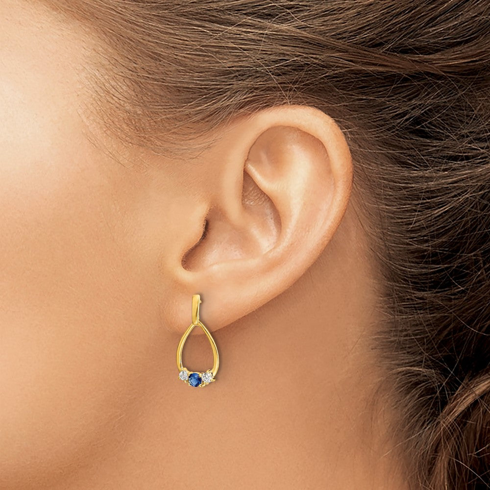 Buy Exclusive 14K Blue & White Sapphire Drop Earrings - Stylish & Affordable!