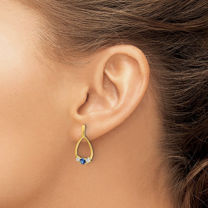 Buy Exclusive 14K Blue & White Sapphire Drop Earrings - Stylish & Affordable!-3