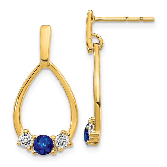 Buy Exclusive 14K Blue & White Sapphire Drop Earrings - Stylish & Affordable!