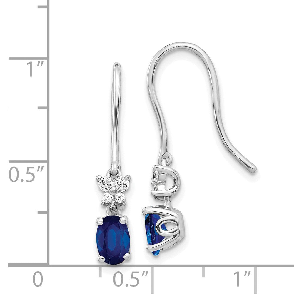 High-Quality 14K White Gold Oval Sapphire & Diamond Earrings | Stylish Value Deal
