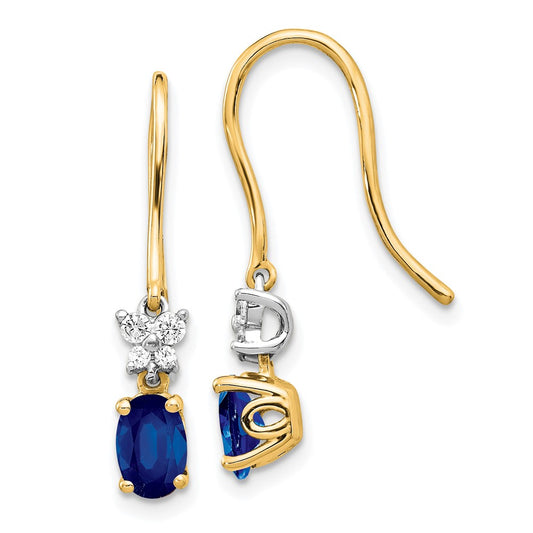 Shop Exclusive 14K Two-Tone Gold Oval Sapphire & Diamond Earrings | Stylish Luxury