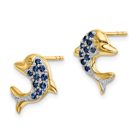 Buy Exclusive 14K White Gold Marquise Sapphire & Diamond Earrings - Stylish Luxury