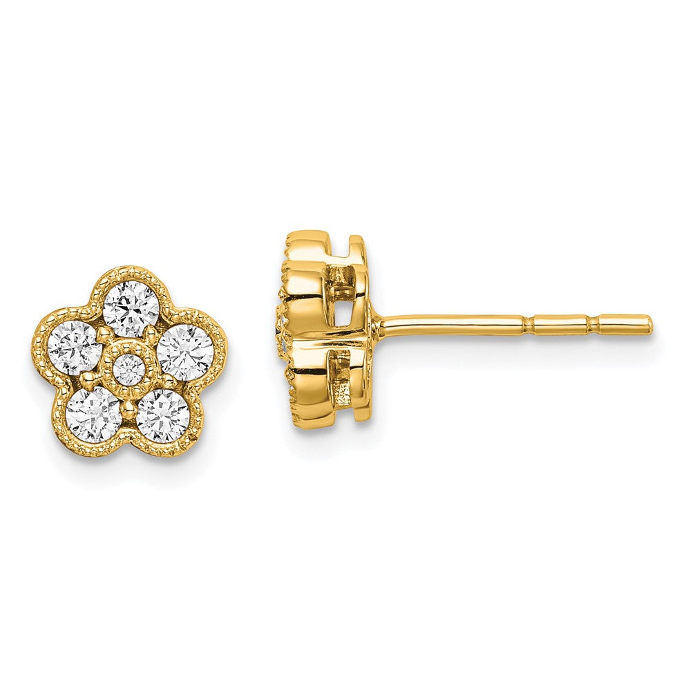 Buy Exclusive 14K Floral Design Lab-Grown Diamond Earrings, 1/2 Carat Value