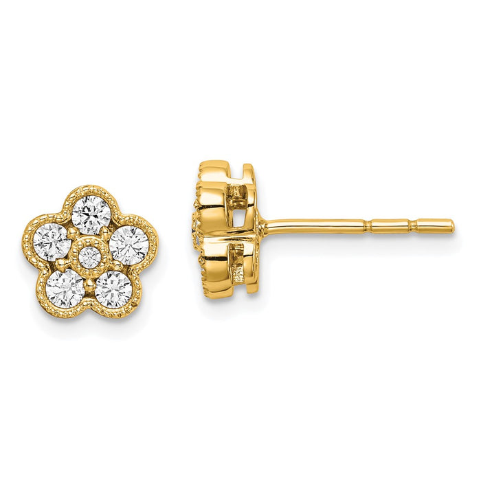 Buy Exclusive 14K Floral Design Lab-Grown Diamond Earrings, 1/2 Carat Value-1