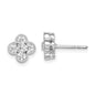 High-Quality 14K White Gold Floral Post Earrings, 3/4 Carat Lab-Grown Diamond - Stylish Value!-1