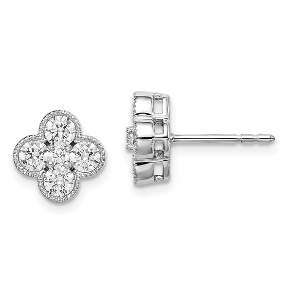 14K White Gold 1 Carat VS DEF Lab-Grown Diamond Earrings - Style GR1-1003357