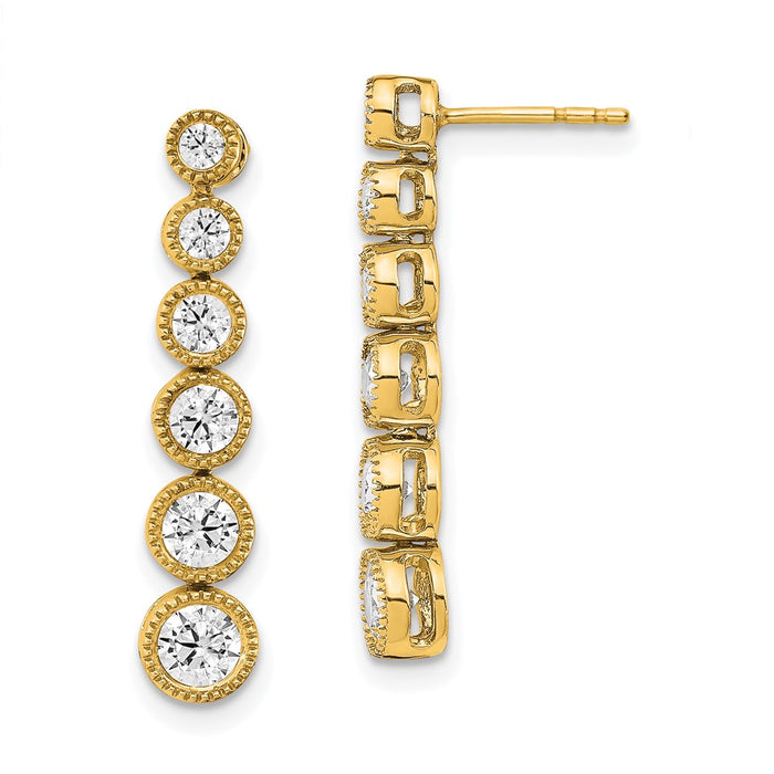 Shop Exclusive 14K Gold 1 Carat Lab-Grown Diamond Dangle Earrings - Stylish Value!-1