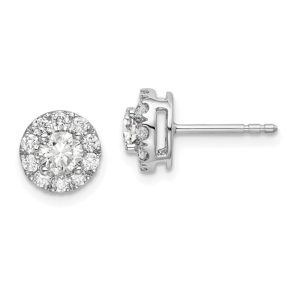 Shop 14K White Gold 1 Carat Lab-Grown Diamond Halo Earrings - Luxury Value!