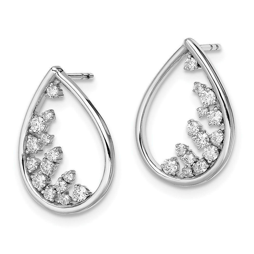 High-Quality Polished Teardrop Post Earrings in 14K White Gold - Stylish Value!