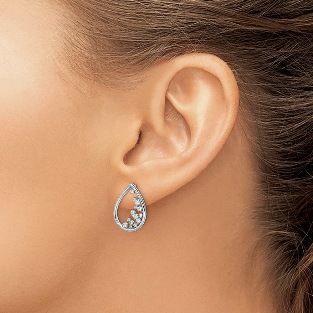 High-Quality Polished Teardrop Post Earrings in 14K White Gold - Stylish Value!