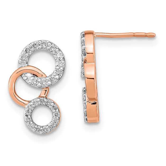 Buy Exclusive 14K Rose Gold Diamond Circle Stud Earrings - Stylish & Affordable!-1