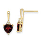 Buy Stylish 10K Gold Heart-Shaped Garnet & Diamond Earrings - Luxury Value!-2